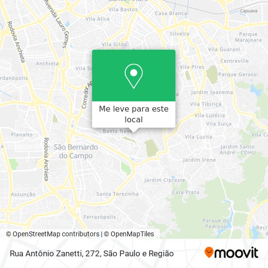 Rua Antônio Zanetti, 272 mapa