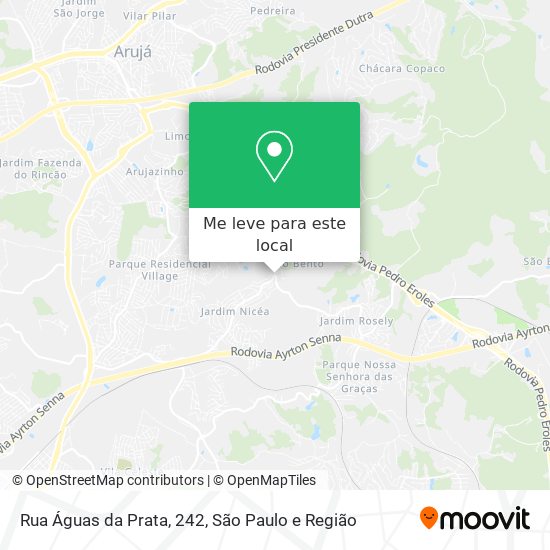 Rua Águas da Prata, 242 mapa