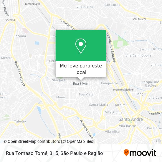 Rua Tomaso Tomé, 315 mapa