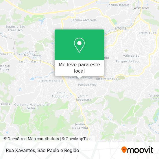 Rua Xavantes mapa