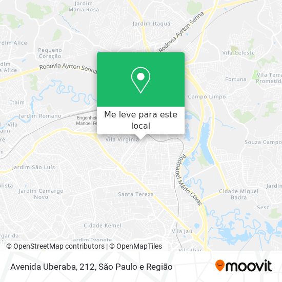 Avenida Uberaba, 212 mapa