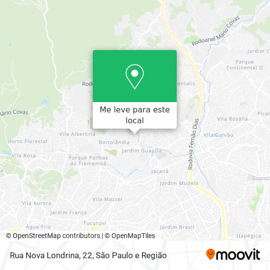 Rua Nova Londrina, 22 mapa