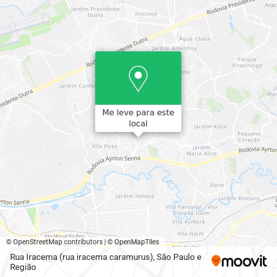 Rua Iracema (rua iracema caramurus) mapa