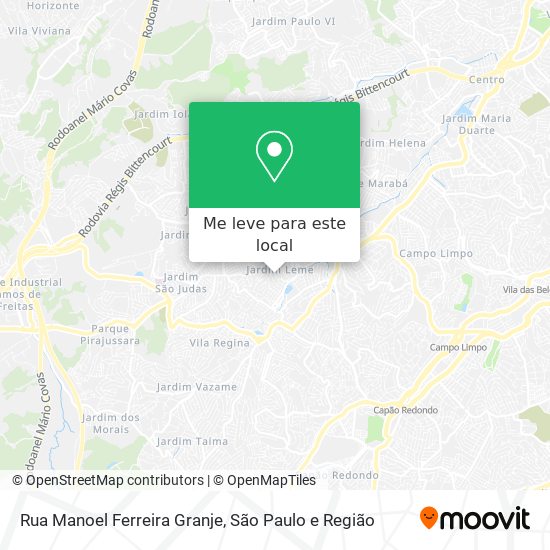 Rua Manoel Ferreira Granje mapa