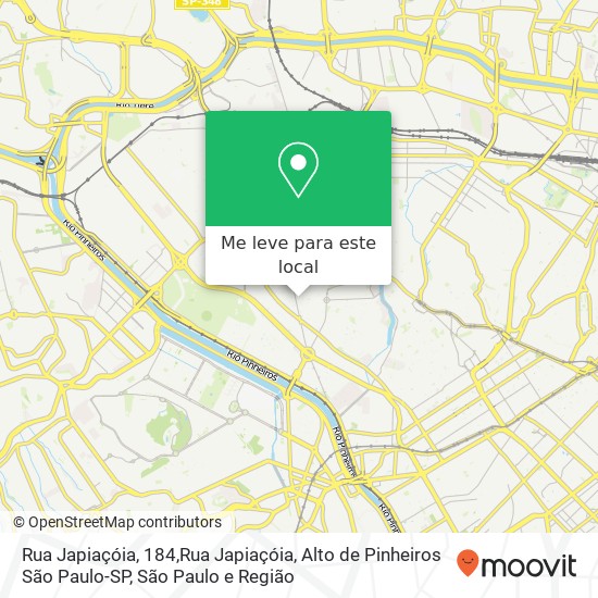 Rua Japiaçóia, 184,Rua Japiaçóia, Alto de Pinheiros São Paulo-SP mapa