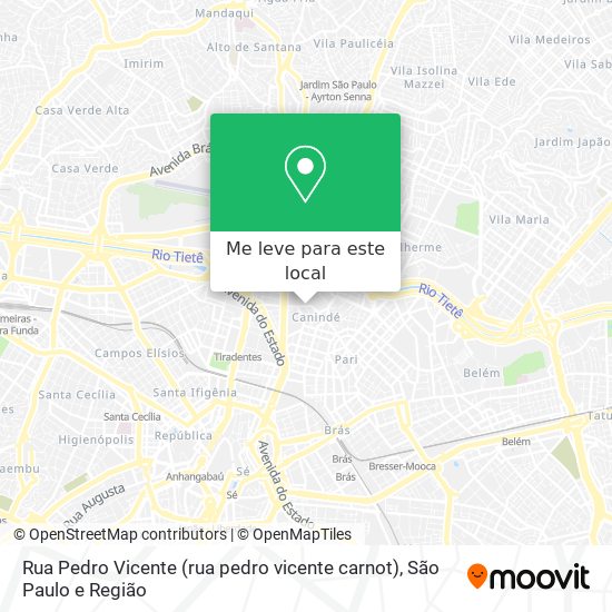 Rua Pedro Vicente (rua pedro vicente carnot) mapa