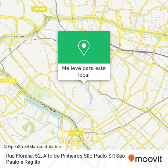 Rua Florália, 52, Alto de Pinheiros São Paulo-SP mapa