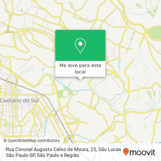 Rua Coronel Augusto Celso de Moura, 25, São Lucas São Paulo-SP mapa