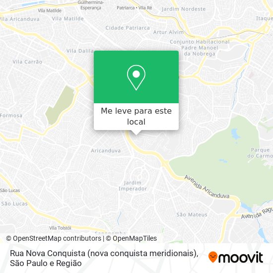 Rua Nova Conquista (nova conquista meridionais) mapa