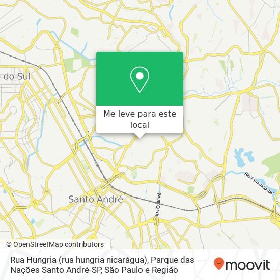 Rua Hungria (rua hungria nicarágua), Parque das Nações Santo André-SP mapa