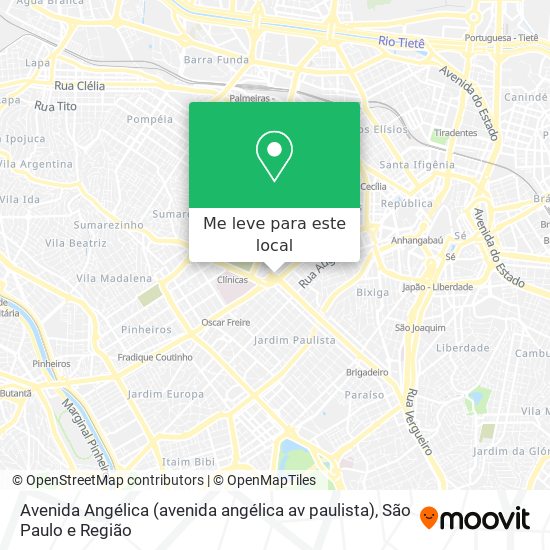 Avenida Angélica (avenida angélica av paulista) mapa