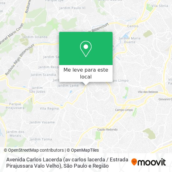 Avenida Carlos Lacerda (av carlos lacerda / Estrada Pirajussara Valo Velho) mapa