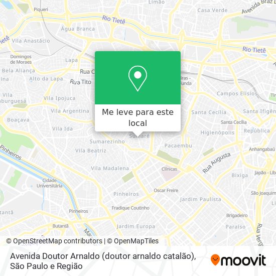 Avenida Doutor Arnaldo (doutor arnaldo catalão) mapa