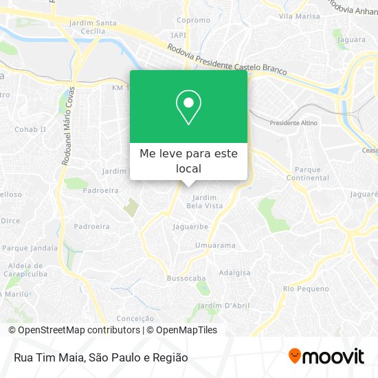 Rua Tim Maia mapa