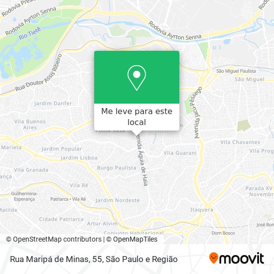 Rua Maripá de Minas, 55 mapa