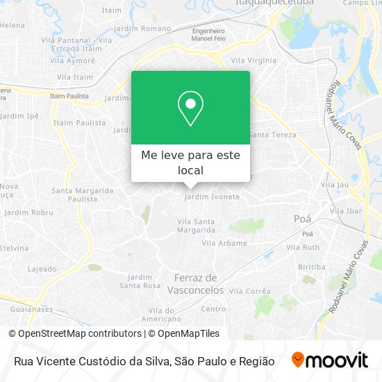 Rua Vicente Custódio da Silva mapa