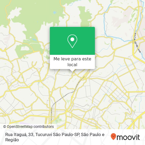 Rua Itaguá, 33, Tucuruvi São Paulo-SP mapa