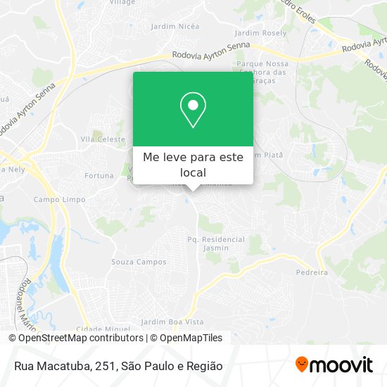 Rua Macatuba, 251 mapa