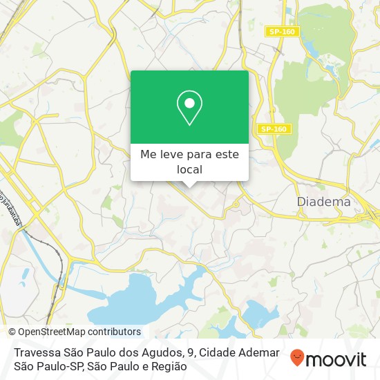 Travessa São Paulo dos Agudos, 9, Cidade Ademar São Paulo-SP mapa