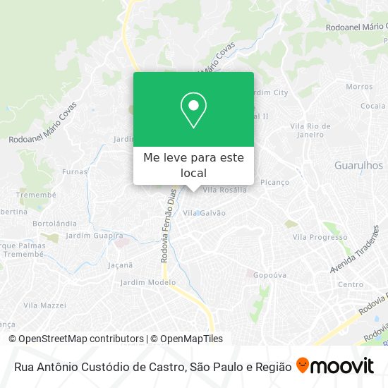 Rua Antônio Custódio de Castro mapa