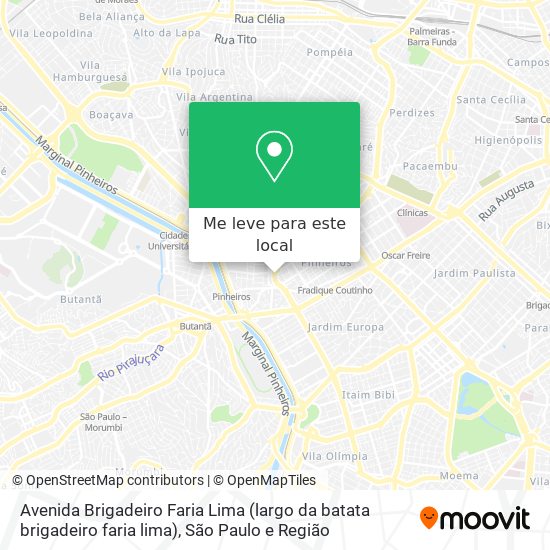 Avenida Brigadeiro Faria Lima (largo da batata brigadeiro faria lima) mapa