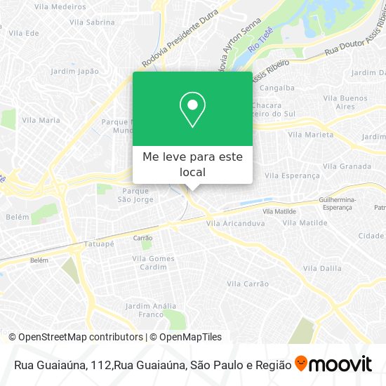 Rua Guaiaúna, 112,Rua Guaiaúna mapa