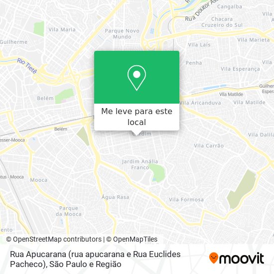 Rua Apucarana (rua apucarana e Rua Euclides Pacheco) mapa