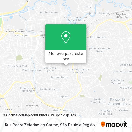 Rua Padre Zeferino do Carmo mapa