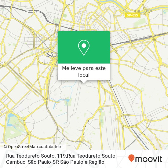 Rua Teodureto Souto, 119,Rua Teodureto Souto, Cambuci São Paulo-SP mapa