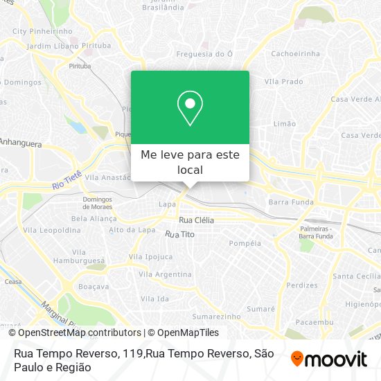 Rua Tempo Reverso, 119,Rua Tempo Reverso mapa