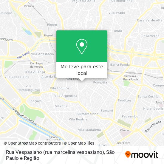 Rua Vespasiano (rua marcelina vespasiano) mapa