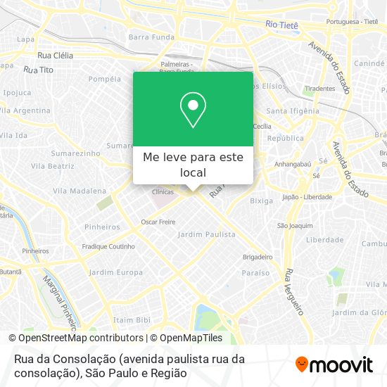 Rua da Consolação (avenida paulista rua da consolação) mapa