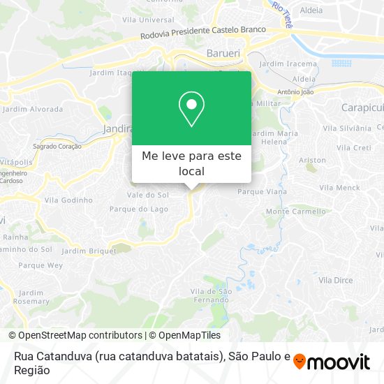 Rua Catanduva (rua catanduva batatais) mapa