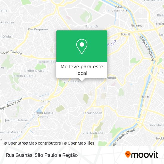 Rua Guanás mapa