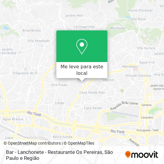 Bar - Lanchonete - Restaurante Os Pereiras mapa