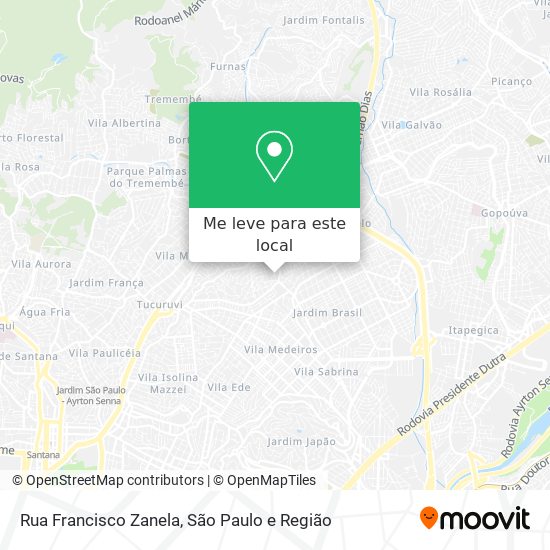 Rua Francisco Zanela mapa