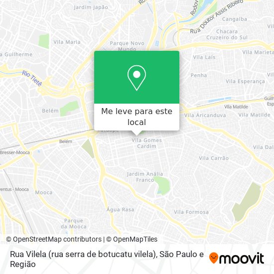 Rua Vilela (rua serra de botucatu vilela) mapa