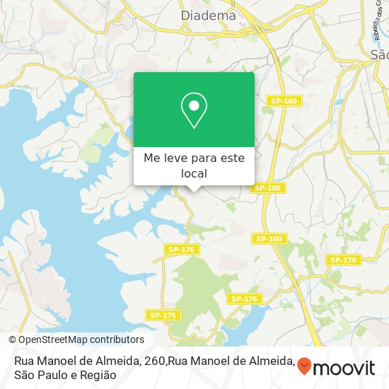 Rua Manoel de Almeida, 260,Rua Manoel de Almeida, Eldorado Diadema-SP mapa