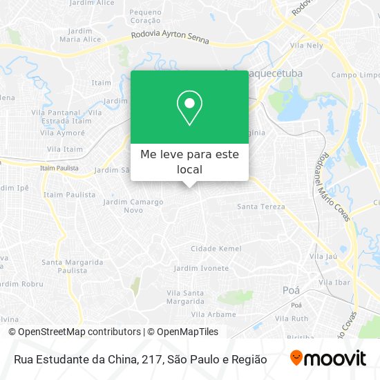 Rua Estudante da China, 217 mapa