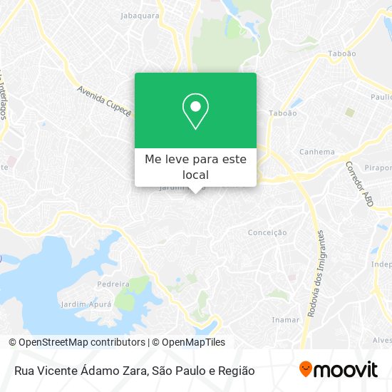 Rua Vicente Ádamo Zara mapa
