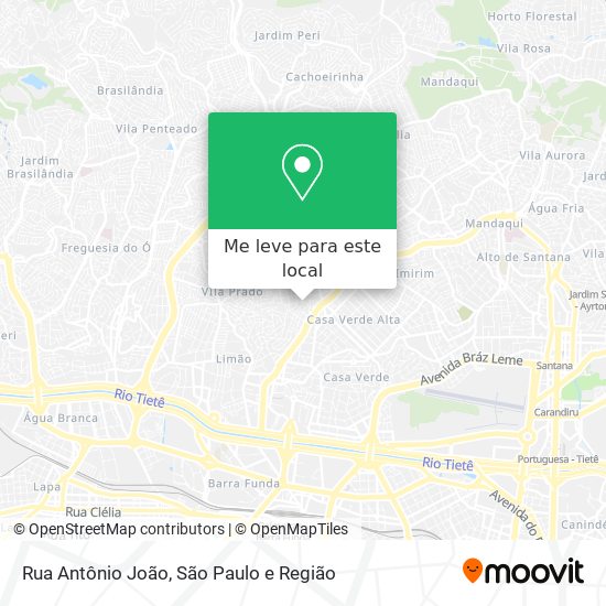 Rua Antônio João mapa