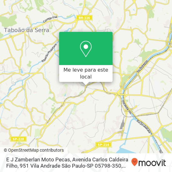 E J Zamberlan Moto Pecas, Avenida Carlos Caldeira Filho, 951 Vila Andrade São Paulo-SP 05798-350 mapa