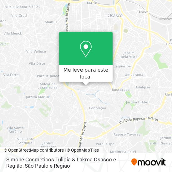 Simone Cosméticos Tulipia & Lakma Osasco e Região mapa