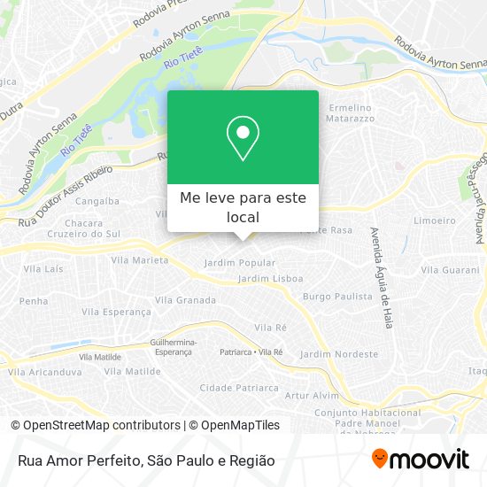 Rua Amor Perfeito mapa