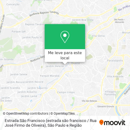 Estrada São Francisco (estrada são francisco / Rua José Firmo de Oliveira) mapa