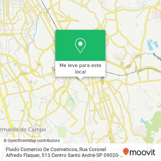 Fluido Comercio De Cosmeticos, Rua Coronel Alfredo Flaquer, 513 Centro Santo André-SP 09020-031 mapa