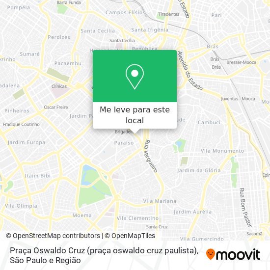 Praça Oswaldo Cruz (praça oswaldo cruz paulista) mapa