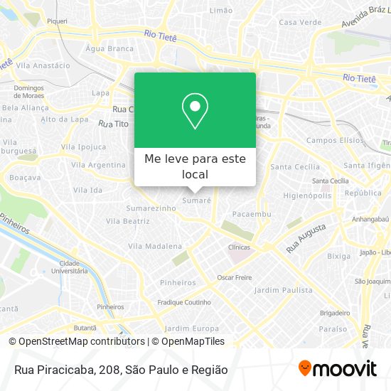 Rua Piracicaba, 208 mapa