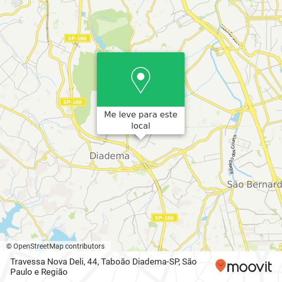 Travessa Nova Deli, 44, Taboão Diadema-SP mapa