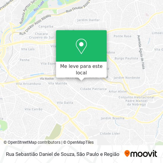 Rua Sebastião Daniel de Souza mapa